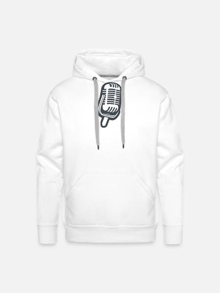 microphone - Men's Premium Hoodie - white