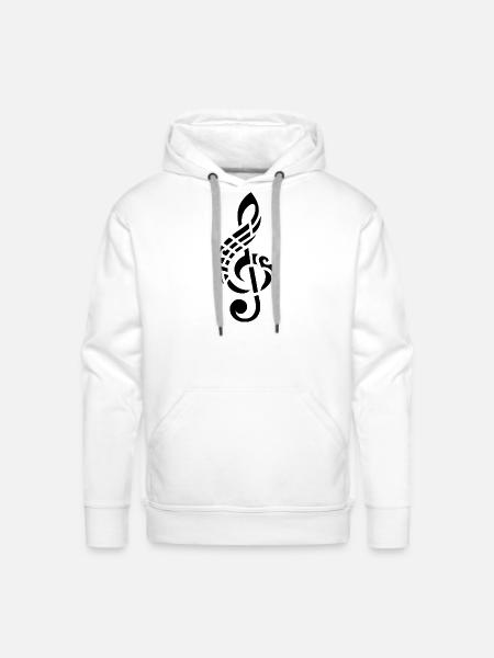 Elegant Tattoo Style Clef - Men's Premium Hoodie - white