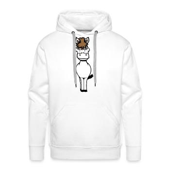 Horse Sweet Pony Foal Cute Cartoon Funny Comic Fun - Men's Premium Hoodie - white - Front - Liam (192cm)