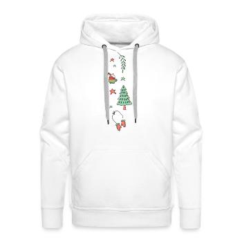 Pine Trees With Hot Cocoa Merry Xmas - Men's Premium Hoodie - white - Front - Liam (192cm)