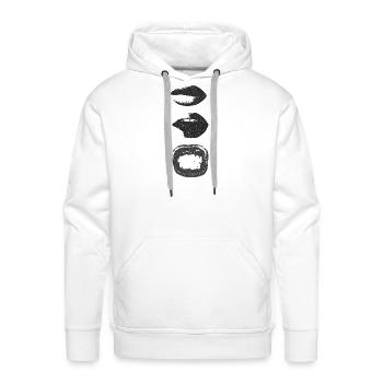 Mono Lip Print Kiss Pattern - Men's Premium Hoodie - white - Front - Liam (192cm)