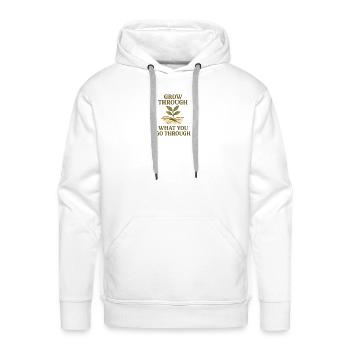 “Grow Through What You Go Through” - Men's Premium Hoodie - white - Front - Liam (192cm)
