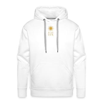 Fiat Lux Sun Emblem - Men's Premium Hoodie - white - Front - Liam (192cm)