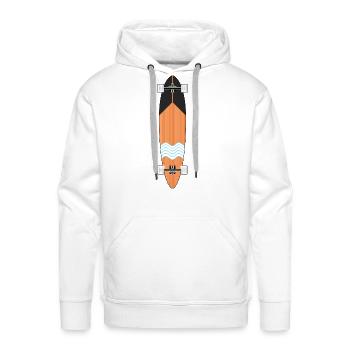 Longboard Minimal Skateboard - Men's Premium Hoodie - white - Front - Liam (192cm)