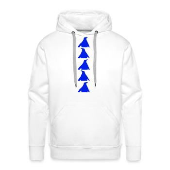 5 Blue Penguins Silhouettes Friends Team Line Logo - Men's Premium Hoodie - white - Front - Liam (192cm)