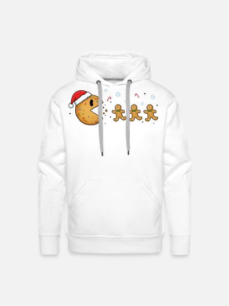 Santa Cookie Chase Gingerbread Parade - Men's Premium Hoodie - white