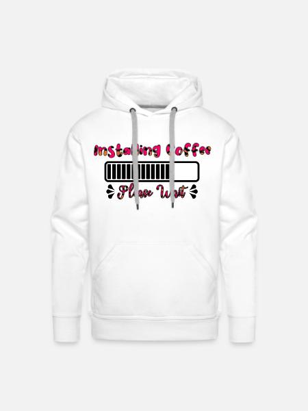 Installing Coffee - Men's Premium Hoodie - white