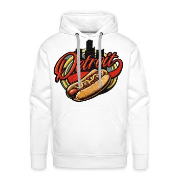 Detroit  - Men's Premium Hoodie - white - Front - Liam (192cm)