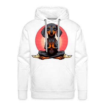 Yogi Dachshund - Men's Premium Hoodie - white - Front - Liam (192cm)