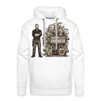 Steampunk Engineer Portrait Machine - Men's Premium Hoodie - white - Front - Liam (192cm)