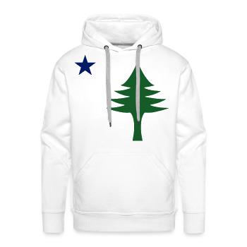 Pine tree and star 1901 flag of Maine State - Men's Premium Hoodie - white - Front - Liam (192cm)