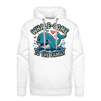 Whale-Come to the Family Hearts Whale Pun New Baby - Men's Premium Hoodie - white - Front - Liam (192cm)