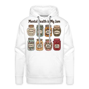 Mental Health Is My Jam - Men's Premium Hoodie - white - Front - Liam (192cm)