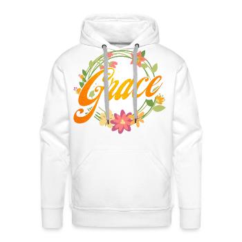 Religious Christian Inspirational Gift - Men's Premium Hoodie - white - Front - Liam (192cm)