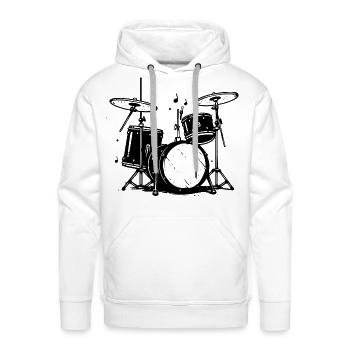 Trap Set Sketch - Men's Premium Hoodie - white - Front - Liam (192cm)