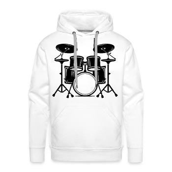 Drum Kit - Men's Premium Hoodie - white - Front - Liam (192cm)