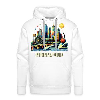 Minneapolis Souvenir Skyline Pop Art - Men's Premium Hoodie - white - Front - Liam (192cm)