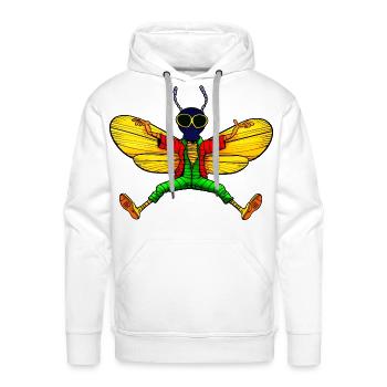 Fly Yogi - Men's Premium Hoodie - white - Front - Liam (192cm)