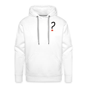 Crimson Question Mark Icon - Men's Premium Hoodie - white - Front - Liam (192cm)