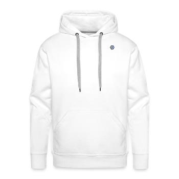 Hexagon Starburst Geometric Logo - Modern Abstract - Men's Premium Hoodie - white - Front - Liam (192cm)