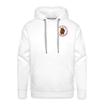 Bear with Drumstick Motto - Men's Premium Hoodie - white - Front - Liam (192cm)