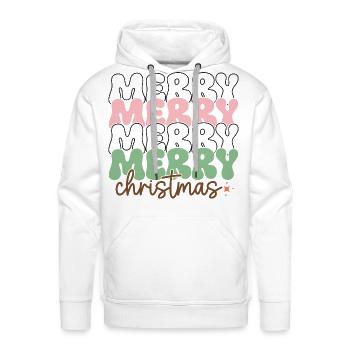 Merry Merry Merry Christmas - Men's Premium Hoodie - white - Front - Liam (192cm)