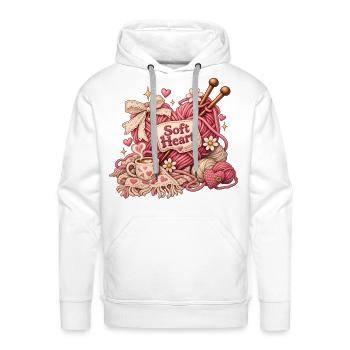 Soft Heart. - Men's Premium Hoodie - white - Front - Liam (192cm)