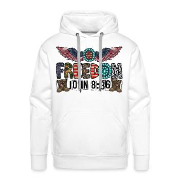 freedom john - Men's Premium Hoodie - white - Front - Liam (192cm)