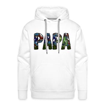 Papa - Men's Premium Hoodie - white - Front - Liam (192cm)