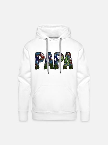 Papa - Men's Premium Hoodie - white