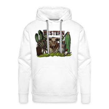 Western - Men's Premium Hoodie - white - Front - Liam (192cm)