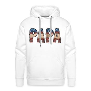 Papa - Men's Premium Hoodie - white - Front - Liam (192cm)