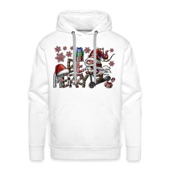 Be Merry - Men's Premium Hoodie - white - Front - Liam (192cm)