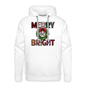 Merry And Bright - Men's Premium Hoodie - white - Front - Liam (192cm)