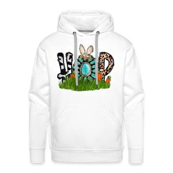 Hop Easter - Men's Premium Hoodie - white - Front - Liam (192cm)