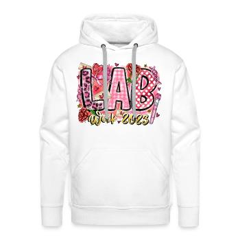 Lab Week 2023 - Men's Premium Hoodie - white - Front - Liam (192cm)