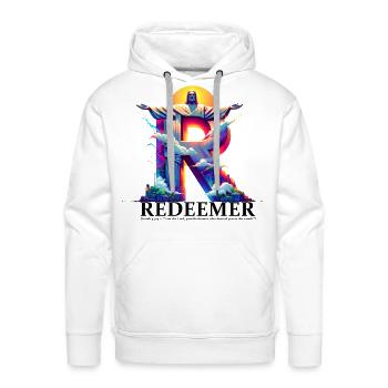 Radiant R Redeemer Neon - Men's Premium Hoodie - white - Front - Liam (192cm)