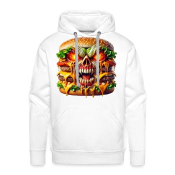 Terrifying Burger Monster - Men's Premium Hoodie - white - Front - Liam (192cm)