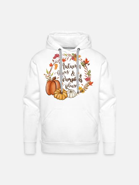 Autumn leaves pumpkins please - Men's Premium Hoodie - white