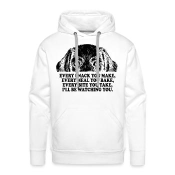 Dog Watching Snack Meal Bite - Men's Premium Hoodie - white - Front - Liam (192cm)