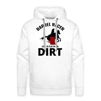 Barrel Racer Rodeo Racing Horse Riding Race Funny - Men's Premium Hoodie - white - Front - Liam (192cm)