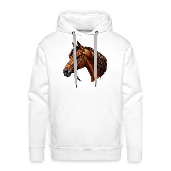 Equestrian Bridle Portrait - Men's Premium Hoodie - white - Front - Liam (192cm)