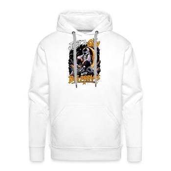 King Of The Pitch Football Design - Men's Premium Hoodie - white - Front - Liam (192cm)