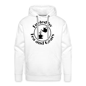 Steampunk Powered by Tea and Gears Tee - Men's Premium Hoodie - white - Front - Liam (192cm)