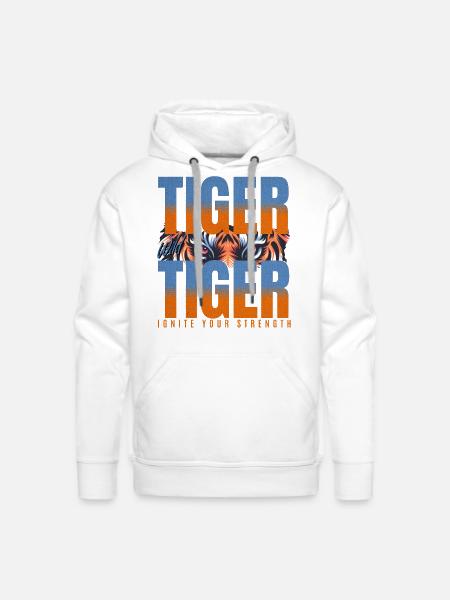 Tiger Ignite Strength - Men's Premium Hoodie - white