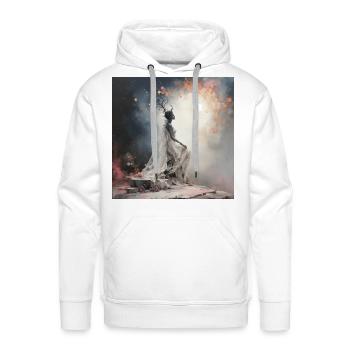 Ethereal Queen – Cosmic Dream Veil Art - Men's Premium Hoodie - white - Front - Liam (192cm)