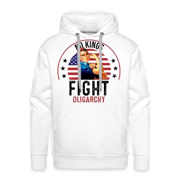 No Kings Fight Oligarchy - Men's Premium Hoodie - white - Front - Liam (192cm)