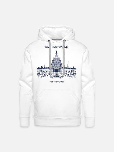 Capitol Skyline in Blue - Men's Premium Hoodie - white
