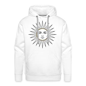 Zodiac Celestial Sun with Gold Ring Emblem - Men's Premium Hoodie - white - Front - Liam (192cm)