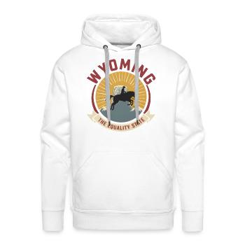 Wyoming Equality Emblem - Men's Premium Hoodie - white - Front - Liam (192cm)